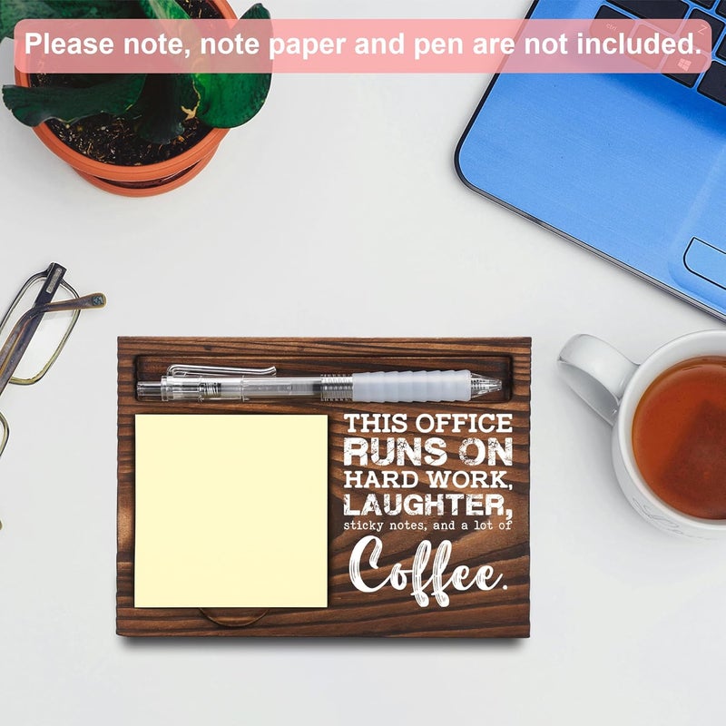 FTONENI Funny Office Gifts for Coworkers, Team Gifts for Employees, Appreciation Gifts for Coworker, Sticky Note Holder, Post-it Note Dispenser for Desk, Wooden Post-it Note & Pen Holder 6.5" x 4.7" - FTA122 - Image 4
